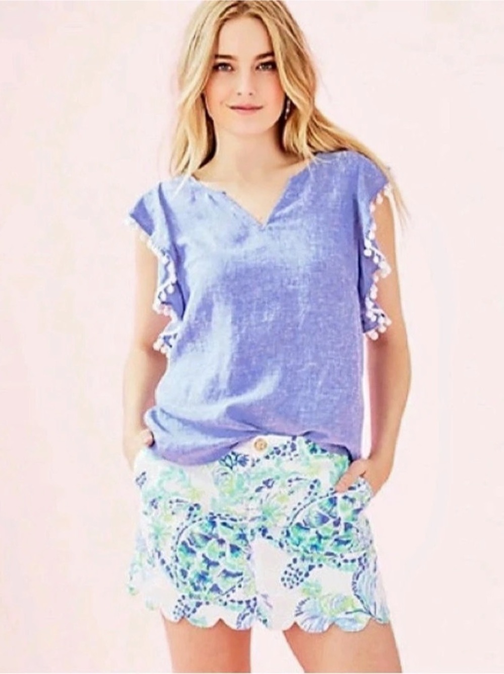 Lilly Pulitzer Astara Linen Top Size Small
